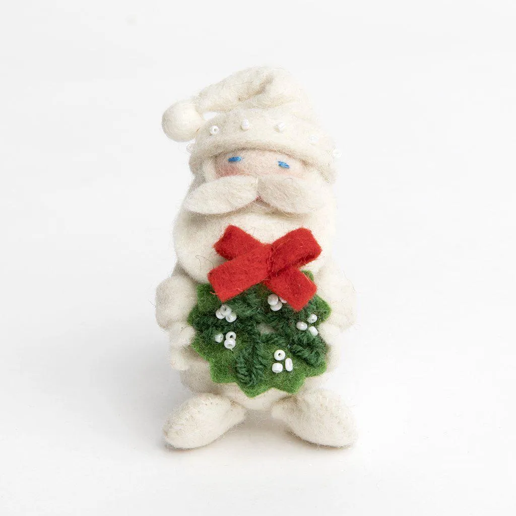 Winter White HoHo Santa Ornament