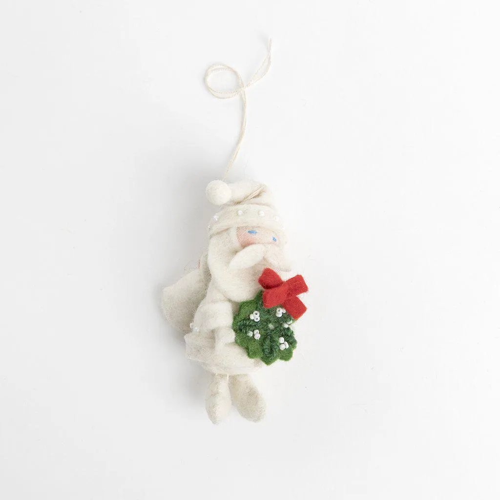 Winter White HoHo Santa Ornament