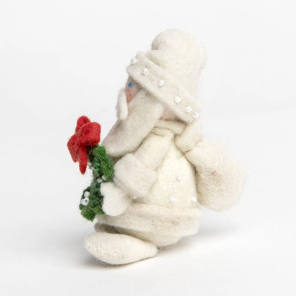 Winter White HoHo Santa Ornament