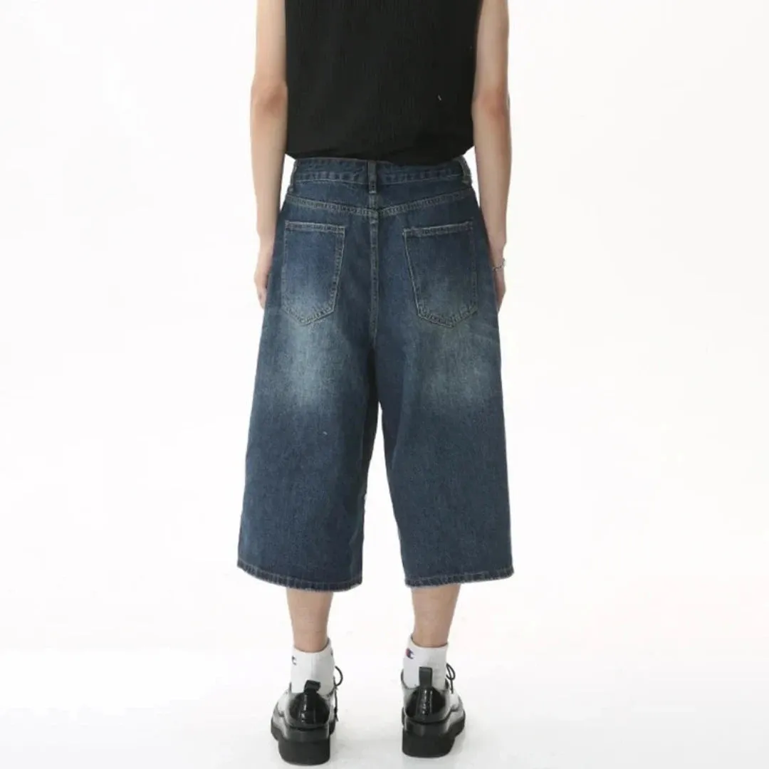 Women's Extra Long  Denim Bermuda Shorts