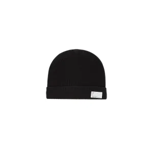 WOOL KNIT BEANIE - BLACK