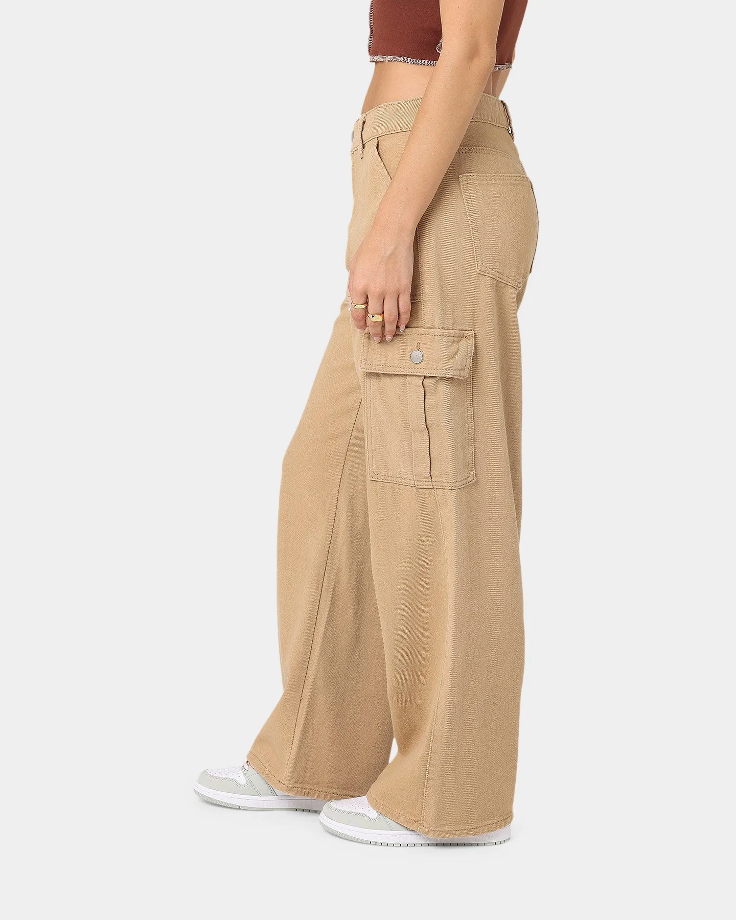 XXIII Women's Poppy Wide Leg Cargo Pants Tan